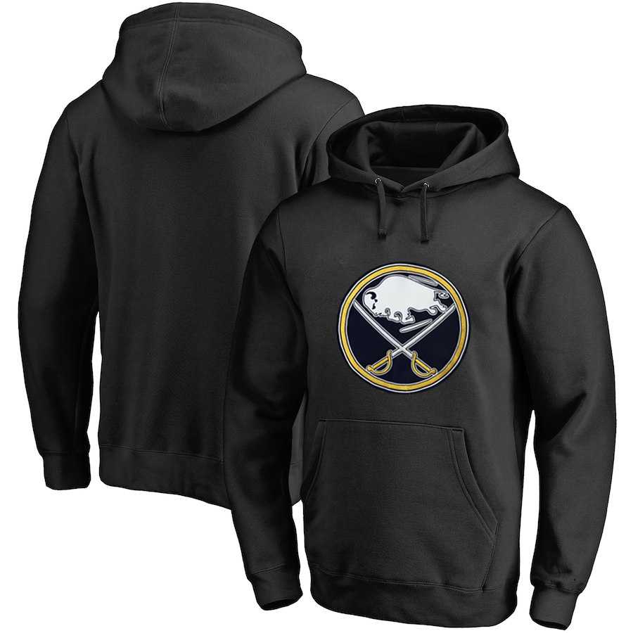Men's Customized Buffalo Sabres Black All Stitched Pullover Hoodie